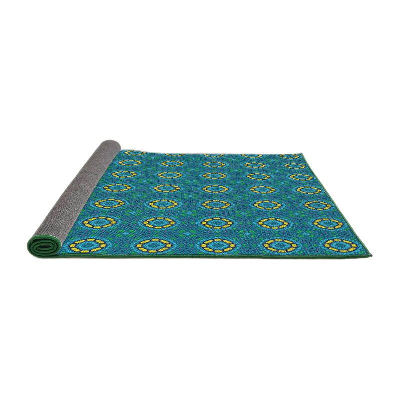 Tapis de zone bleue à motifs Branca, Rond 4 pi