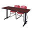 Neyland Cain T-Base training table and 2 Zeng stackable chairs-32520317-32520318-32520307