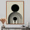Vortex rétro noir et beige - art mural moderne Mid-Century, impression sur toile moderne de style Mid-Century noir