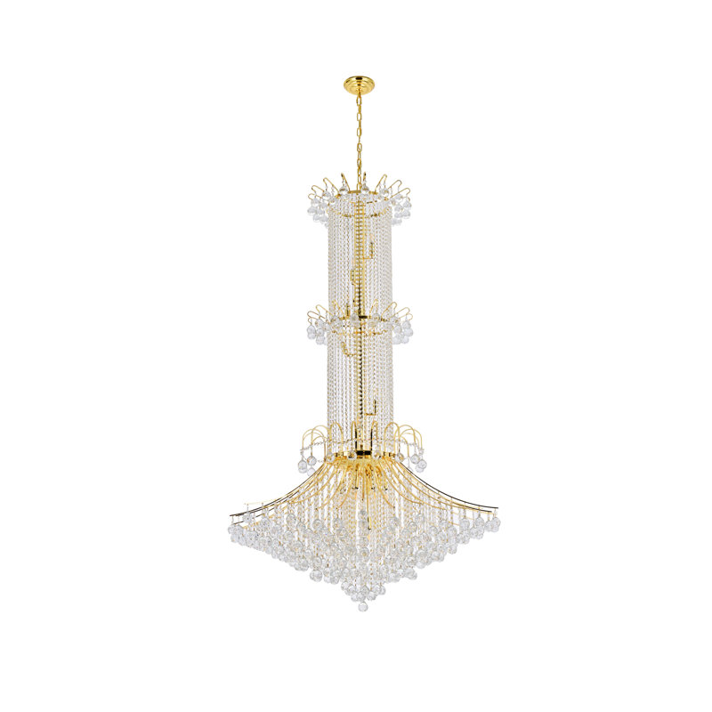 Lustre empire unique et remarquable à 20 lumières Stoller, Or