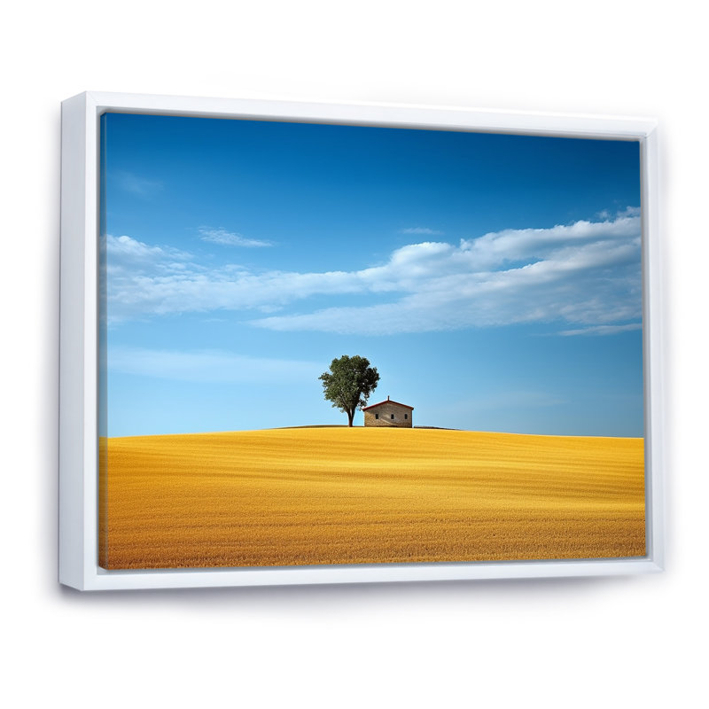 Minimalisme, campagne II, impression sur toile, H 30 po x l 40 po x P 1,5 po, Cadre flottant blanc