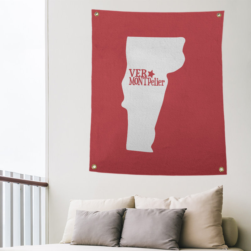 Tapisserie murale vermont montpelier, H 80 po x l 59 po, Rouge