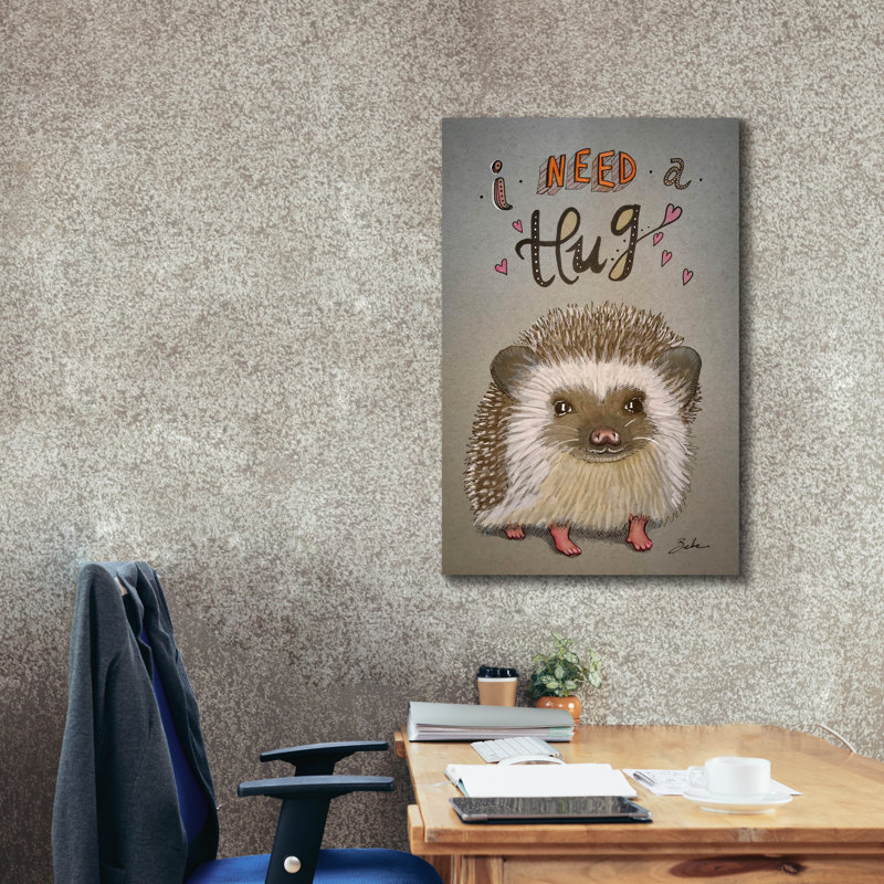 Toile épique Graffiti «Huggable Hedgy» par Bebe Keith, 26 po x 40 po