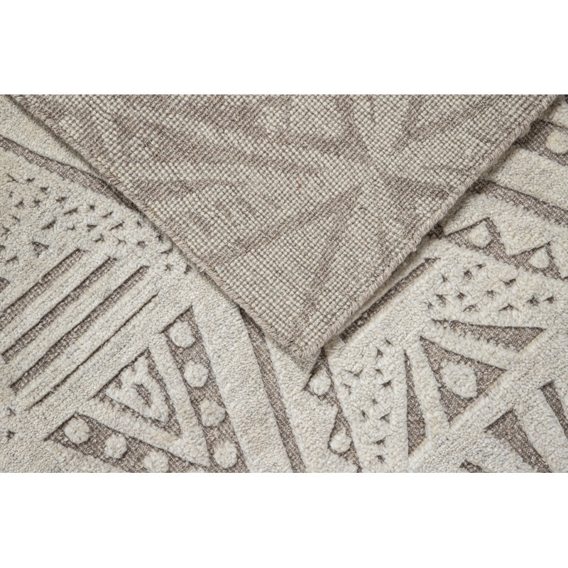 Bariloche Hand Woven Kilim Wool Geometric Area Rug, Rectangle 6' x 9'