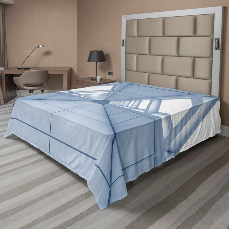 Drap-housse moderne Ambesonne, Drap plat pour très grand lit californien
