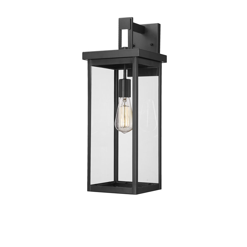Barkeley Tall Steel Outdoor Wall Sconce, Powder Coated Black, 22" H x 8" W
