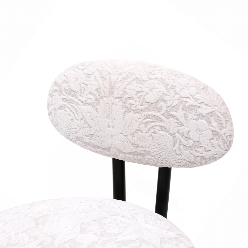 Ensemble de 2 tabourets ronds à imprimé rond en métal noir pour îlot de cuisine et salle à manger