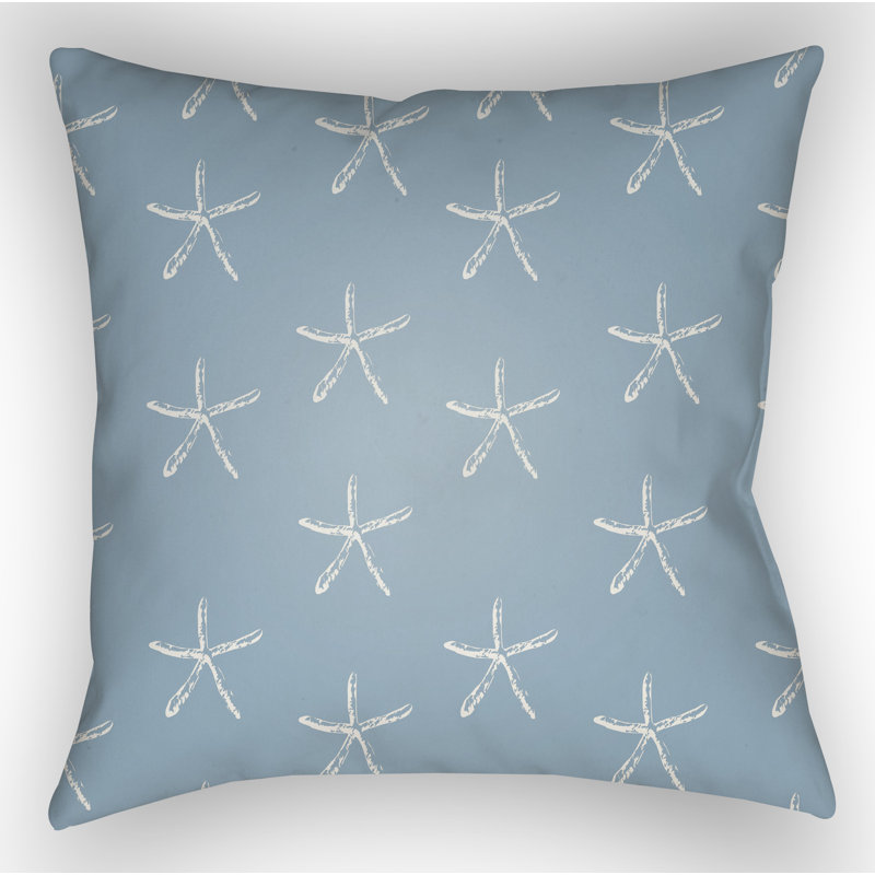 Outdoor Throw Pillow, 18" H x 18" W x 4" D, Dark Blue