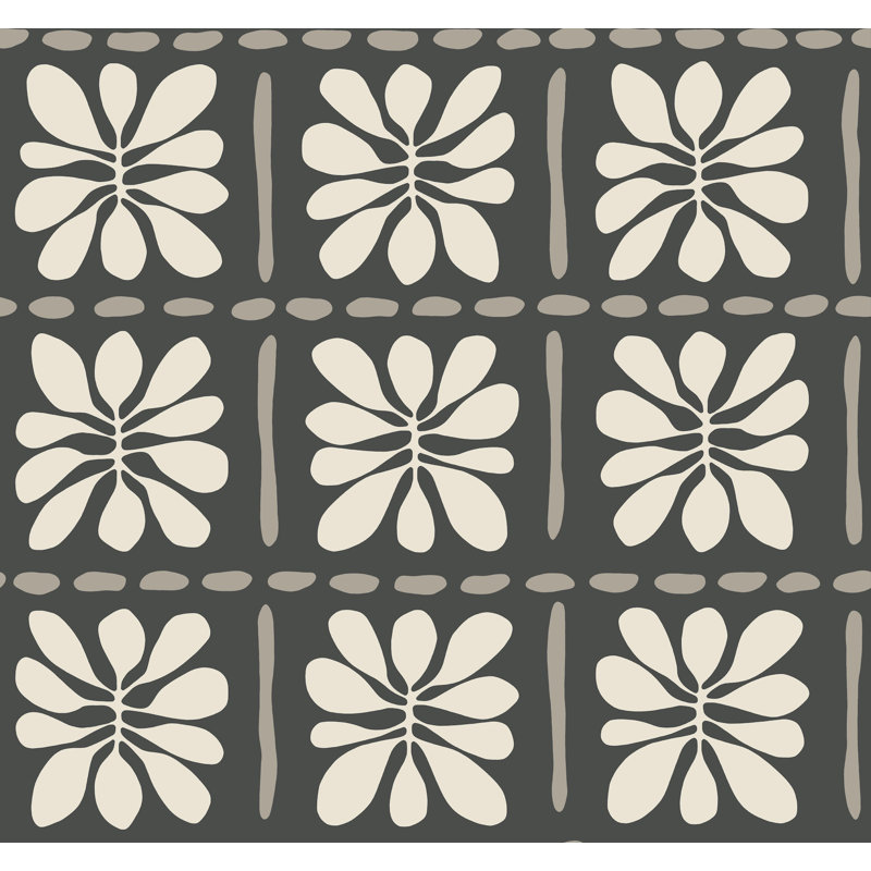 Papier peint minéral Mimosa Fleur, Noir