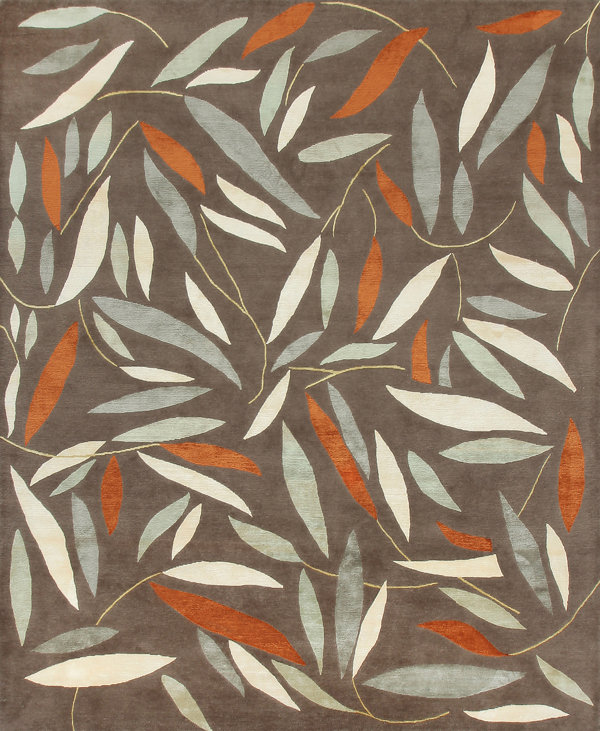 Ceylon Hand Woven Silk and Wool Floral Area Rug, Runner 3' x 6'