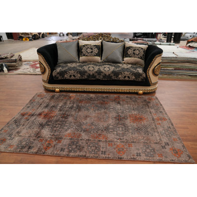 Tapis géométrique transitionnel Oushak 5 x 8