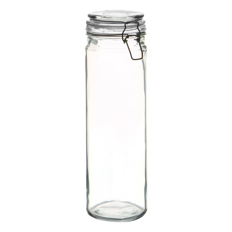 Argon Tableware - Glass Spaghetti Jars, White/Clear