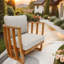 Chaise de patio en acacia avec coussins Baryn