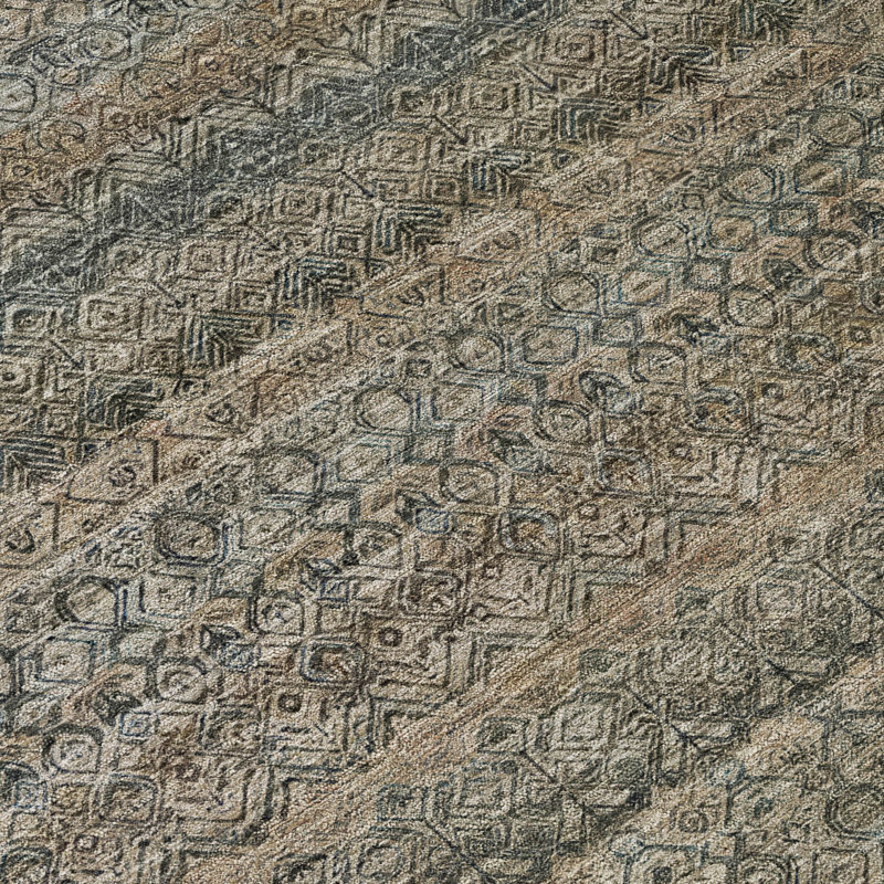 Machine Washable Indoor/Outdoor Xhevrie Chocolate Rug, Rectangle 9' x 12'