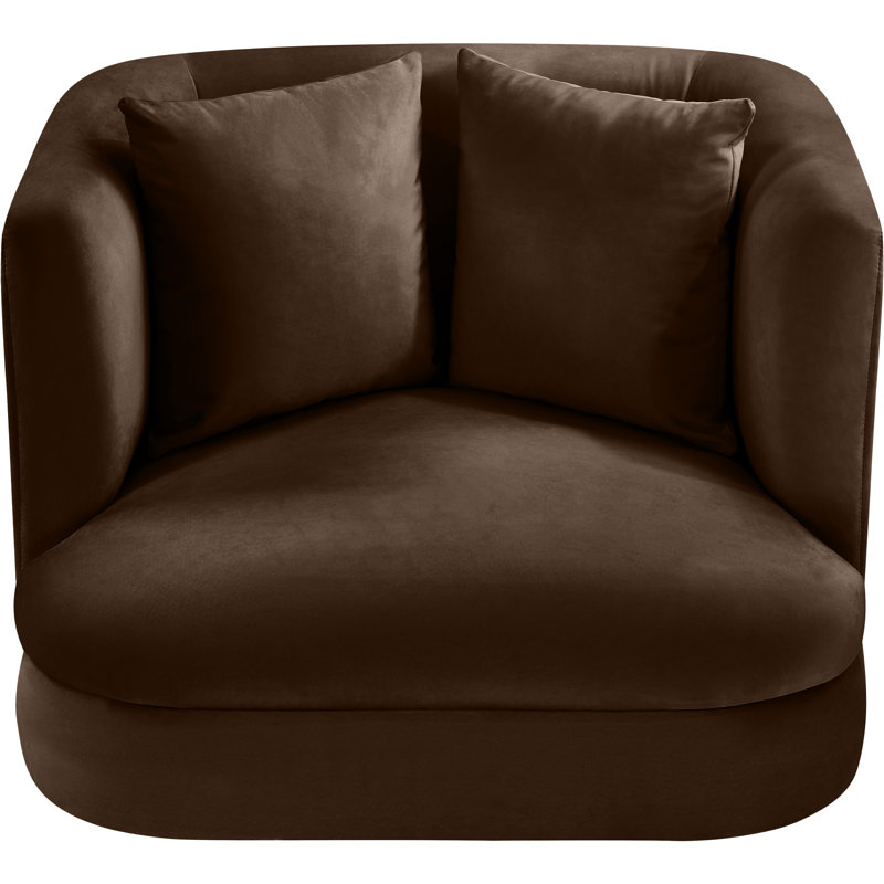 Chaise en velours Ethalind, Velours brun