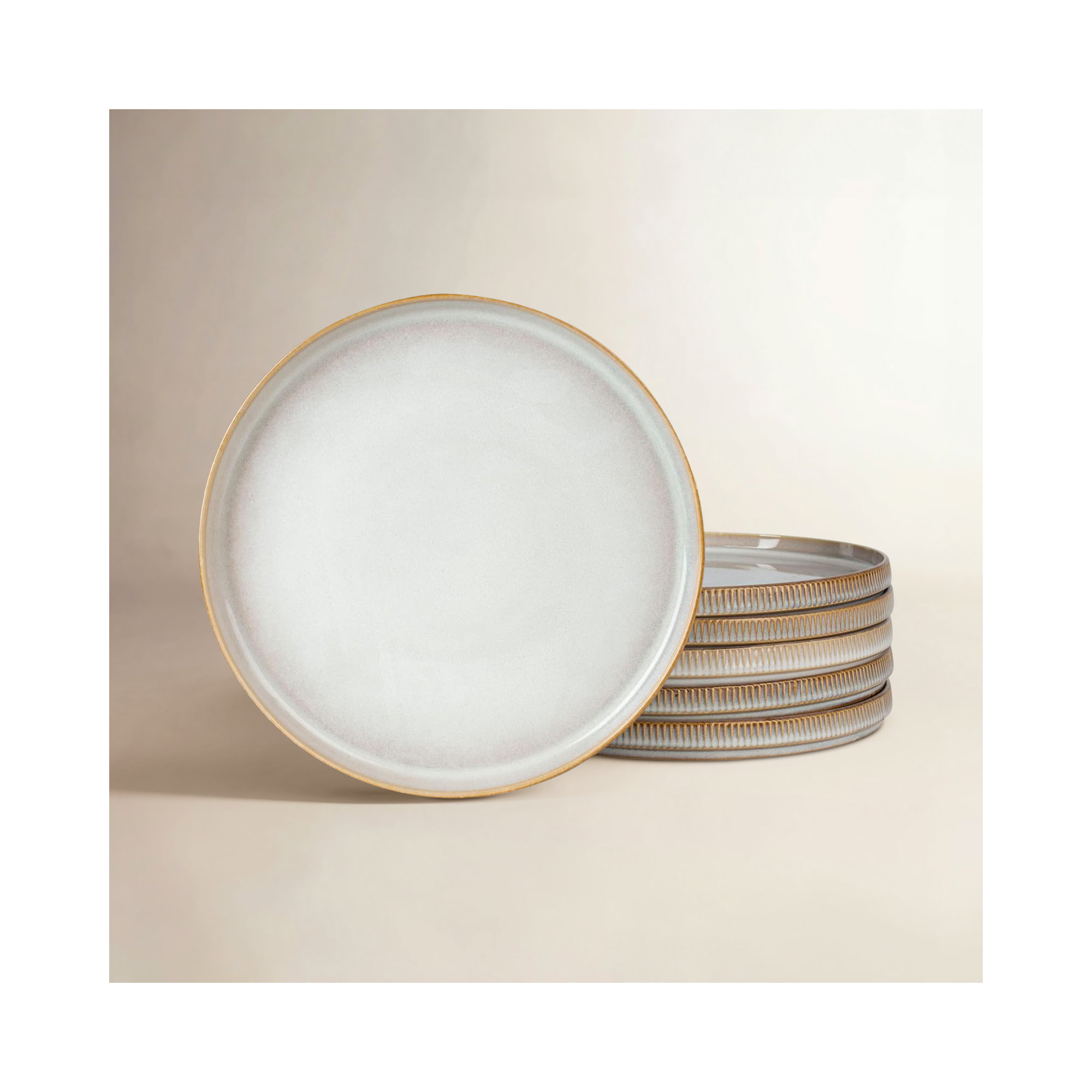 Joss & Main 10" Stoneware Dinner Plate, Cappuccino White