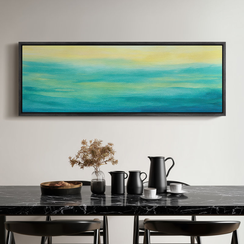 Très grand art mural rétro encadré pour art classique, H 20 po x l 60 po, Noir