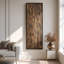 Art mural encadré sur toile - tons de terre industriels abstraits avec motif vertical délavé - 16 po x 16 po, 24 po x 24 po-595320850-595320853