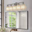 Applique murale 31 po à 5 lumières de style moderne avec configuration en nickel brossé 31 lumières de style moderne avec abat-jour en verre givré