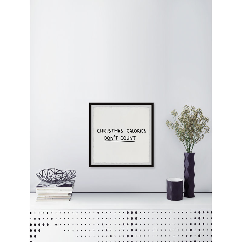 Christmas Calories Don't Count - Single Picture Frame Print, 61cm H x 61cm W x 3.81cm D