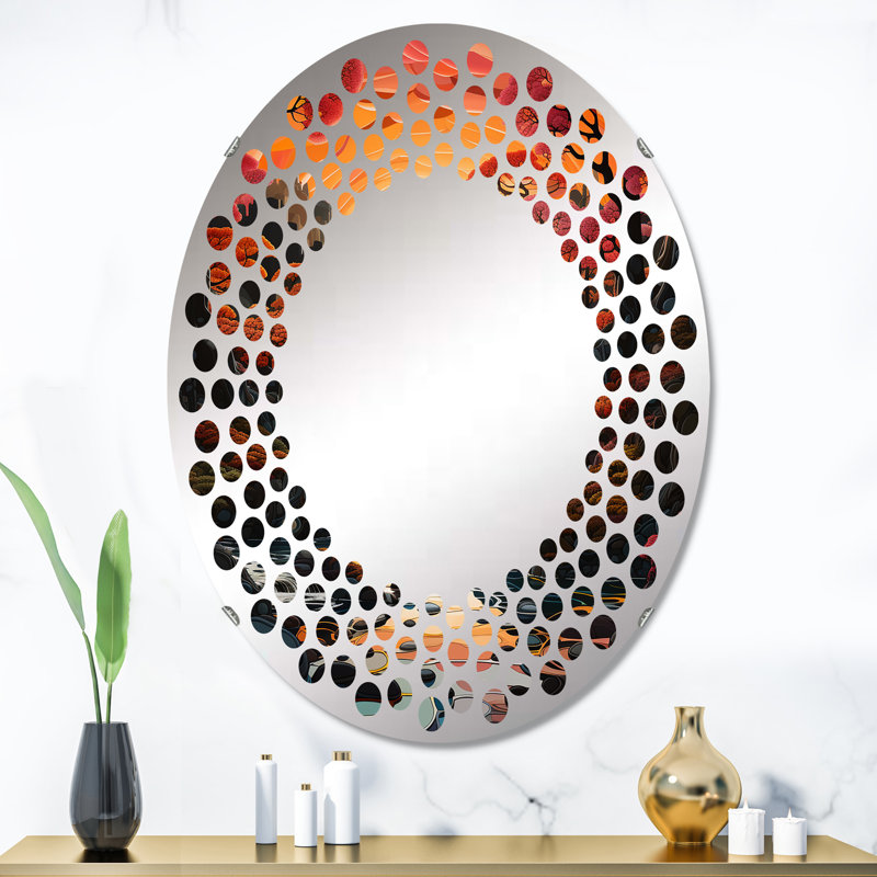 Miroir mural à pois Serenity Lake Sunrise Beauty - MIR114509-Oval, 35,4 po x 23,6 po