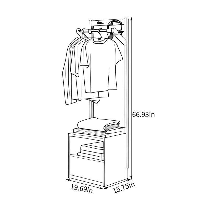 Portemanteau polyvalent à suspendre et à ranger, Burlywood