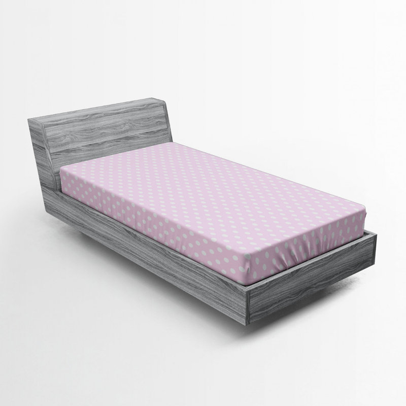 Twin White Floral Microfiber Fitted Bed Sheet
