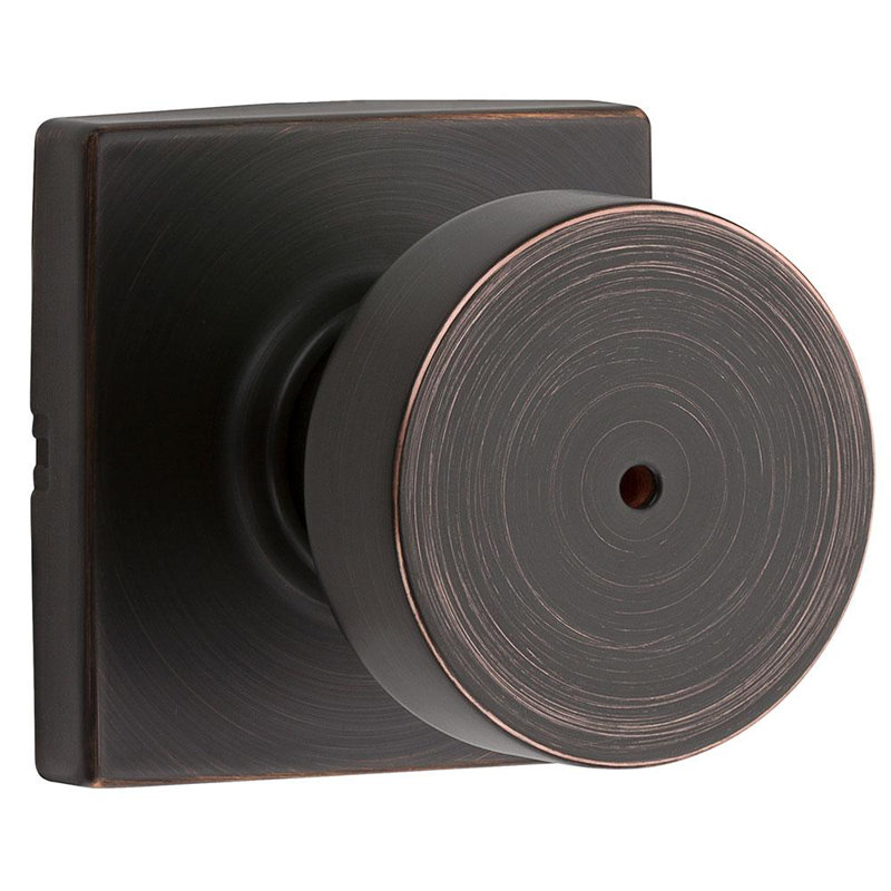 Privacy Door Knob with Square Rosette, Venetian Bronze