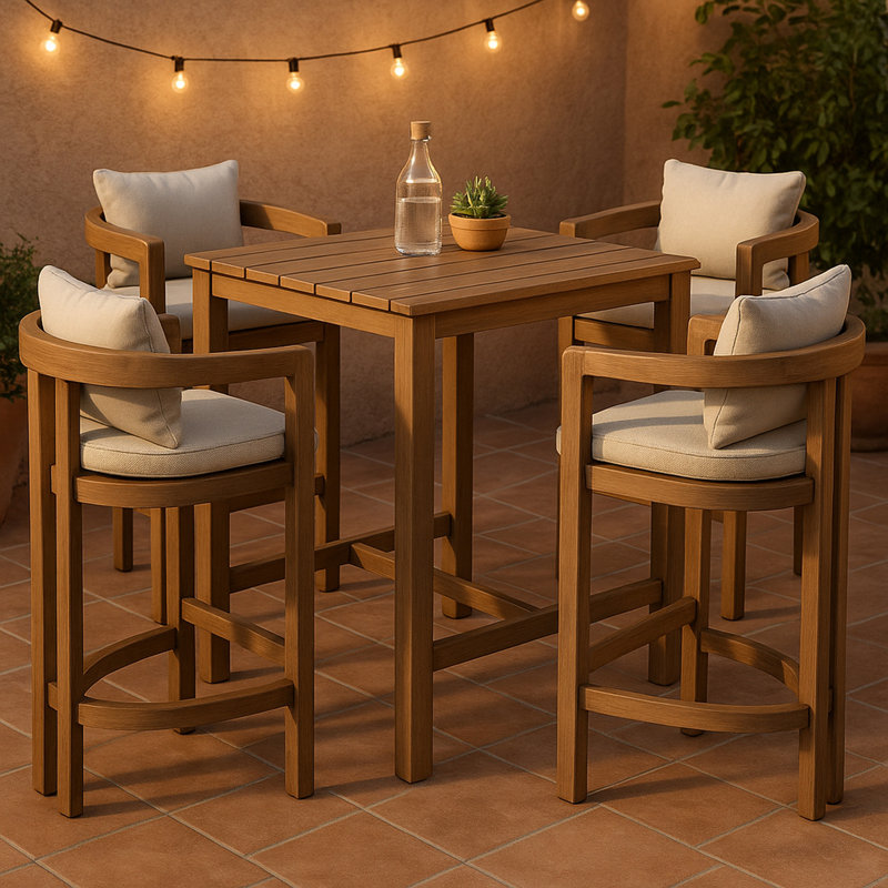 Tabouret de bar d'extérieur rembourré en tissu Newport Glenmore, Beige