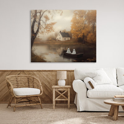 Fall Ghosts Boat Ride Canvas, design by Arlington Prints