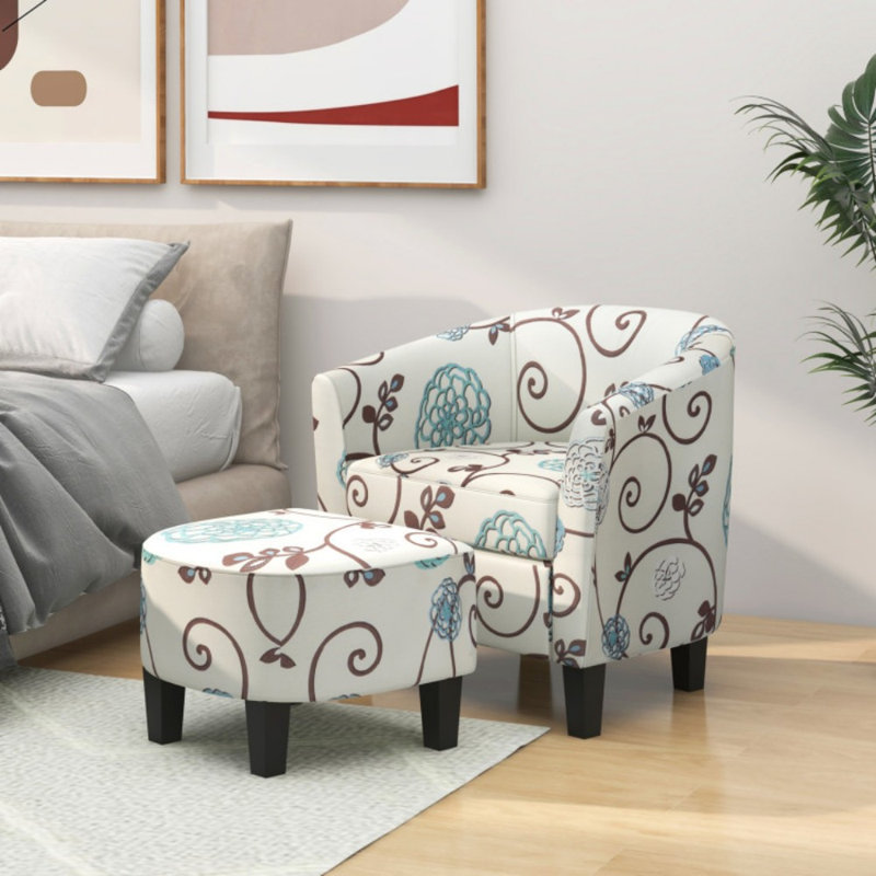 Ensemble de chaise de baignoire et de repose-pieds moderne avec revêtement en tissu