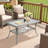 Patio Wicker Coffee Table With Glass Top-1014907960