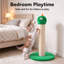 Griffoir géant de 56 cm avec corde en sisal et jouet suspendu interactif, poteau à griffer robuste pour chatons et grands chats, de couleur verte.-408571310