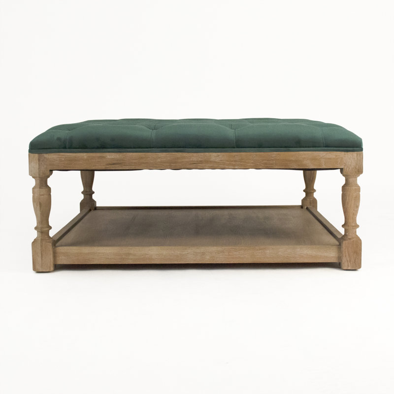 Square Ottoman, Green, Brown