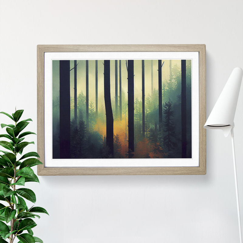 Glorious Forest - Framed Print, 46cm H x 64cm W x 2cm D, Oak