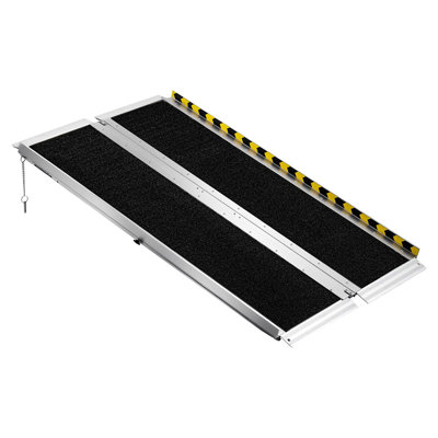 Rampe portative pour fauteuil roulant, 4 pi, aluminium, paquet de 1, rampe pliante pour fauteuil roulant, noir, capacité de 800 lb avec surface antidérapante