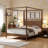 Dormal Solid Wood Queen Size Four Poster Canopy Bed Frame No Box Spring Needed-1574416574