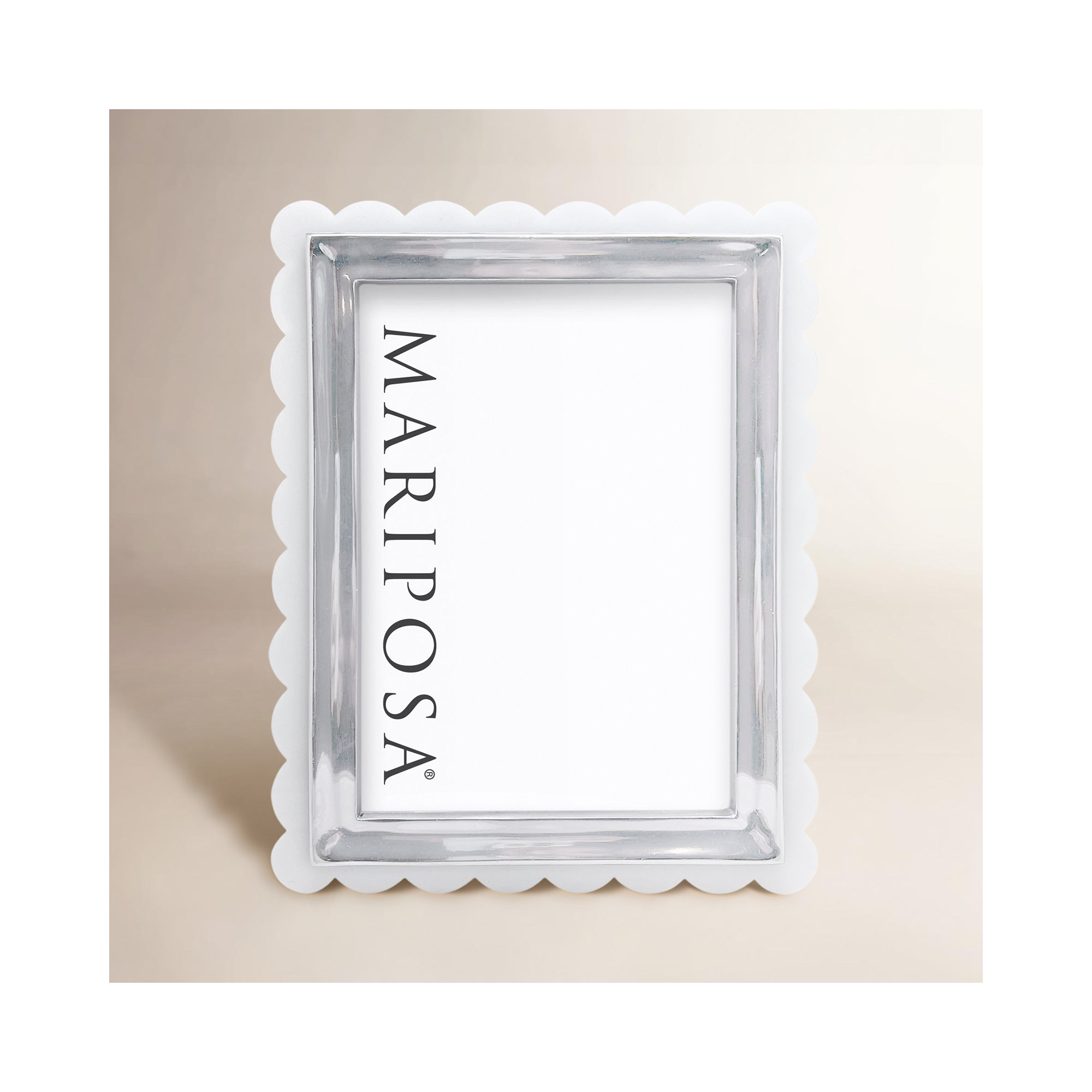 Metal Picture Frame, White, 5" W x 7" H