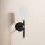 Applique murale 1 lumière Quinley en noir mat avec détails en nickel poli-1680001059