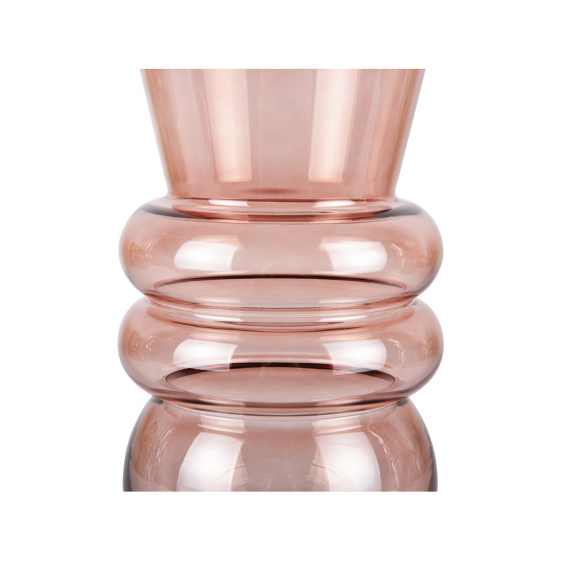 Glass Table Vase, Faded Pink, 33cm H x 21cm W x 21cm D