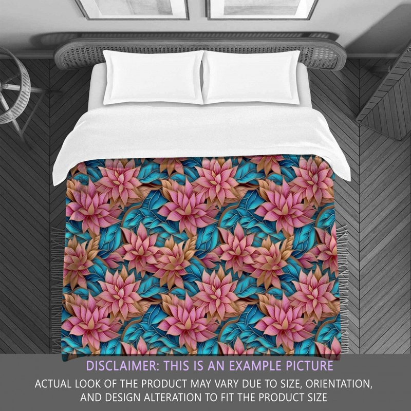 Machine Printed Comforter, Twin Comforter, Blue/Pink