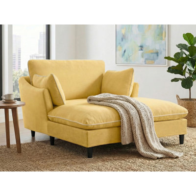 Chaise longue surdimensionnée rembourrée en chenille avec coussins décoratifs