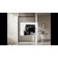 Porte de douche coulissante double en aluminium de 44 po à 48 po x H 72 po avec verre trempé certifié GSC de 1/4 po