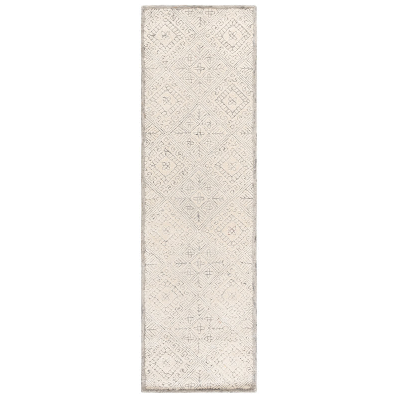Freddy Hand Tufted Wool Geometric Rug, Runner 2'3" x 8'