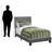 Vicky Transitional Gray Boucle Twin Size Upholstered Bed, 45.5'' H X 42.82'' W X 80.06'' L