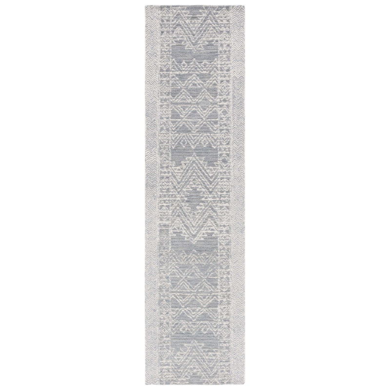 Abstract Hand Tufted Wool Southwestern Rug, Runner 2'3" x 9'