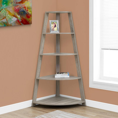 Bibliothèque, bibliothèque, étagère, d'angle, 4 niveaux, H 60 po, bureau, chambre à coucher, contemporain, moderne