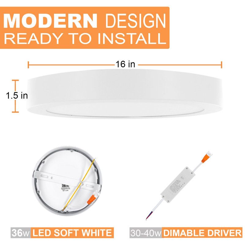 Leitner 1 LED Flush Mount Light – Modern Minimalist Design, Flicker-Free Illumination, Low-Profile, Perfect for Apartments, Lofts, and Small Spaces