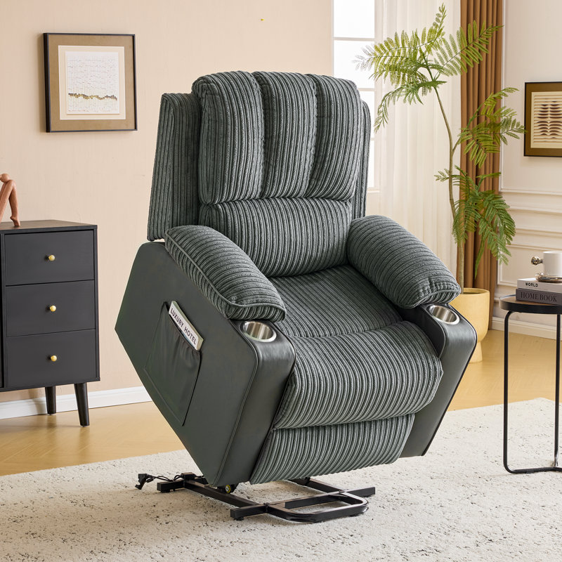 Boneita Upholstered Heated Massage Chair, Grey