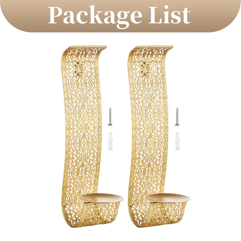 2 Pieces Metal Candlestick Set